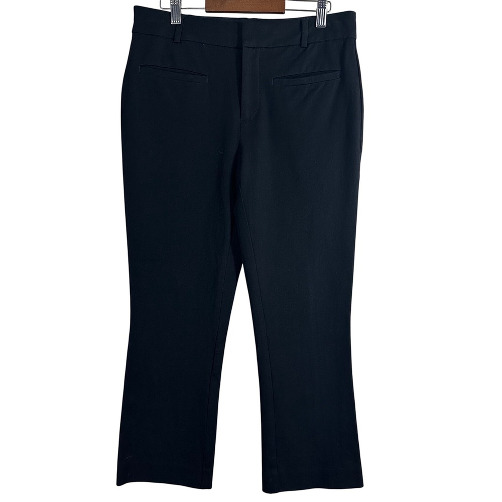 Maeve Anthropologie Womens 6P Black Kick Flare High Rise Trousers Pants Petite - Picture 1 of 9